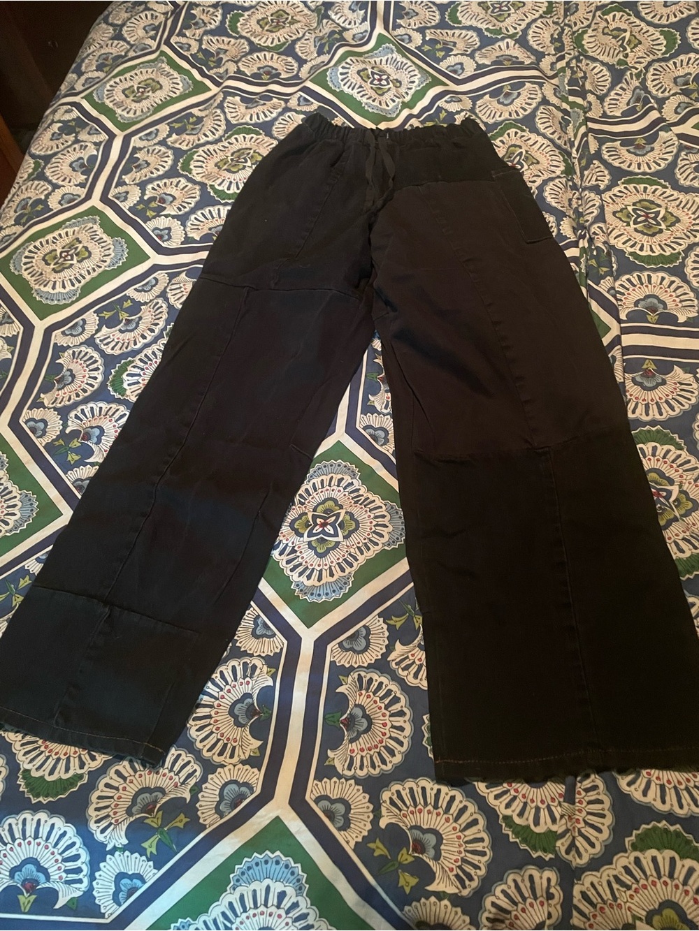 Recycled Clothing- Patchwork Denim Drawstring Pants
